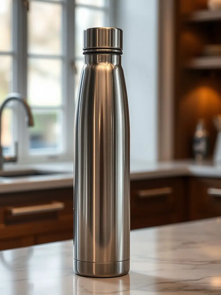 A high-quality photo showcasing a variety of stainless steel water bottles in different sizes and colors, featuring a sleek, modern design, suitable for showcasing YIN ZHUN INTERNATIONAL CO., LTD.'s manufacturing capabilities.